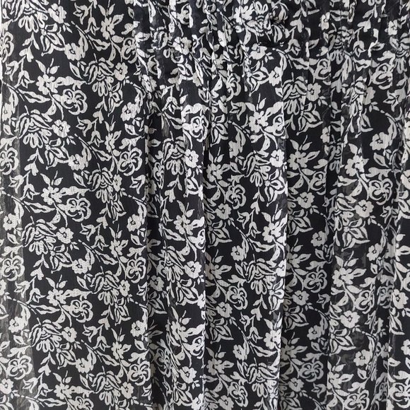 MSK Rose Flower Black White Summer Sheer Fabric Comfortable Summer Dress 8P - Picture 11 of 11